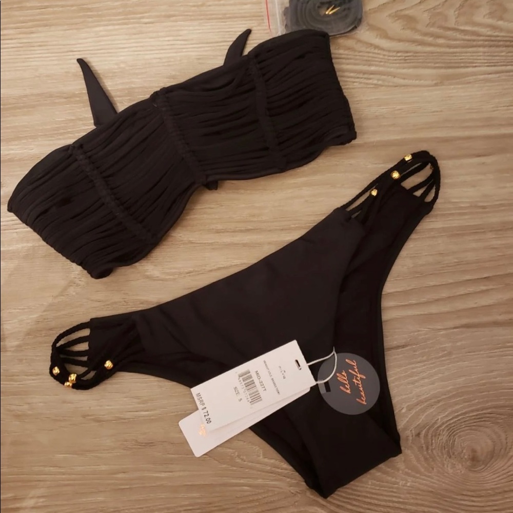 PilyQ black bikini set size small. NWT.